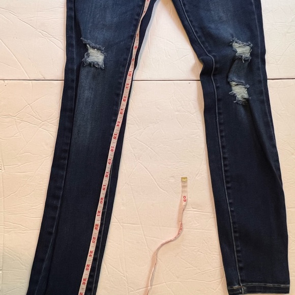 Soho NY&C Legging Denim Jeans Womens Size 2 Dark Wash Distressed Stretch Blue - Picture 5 of 10